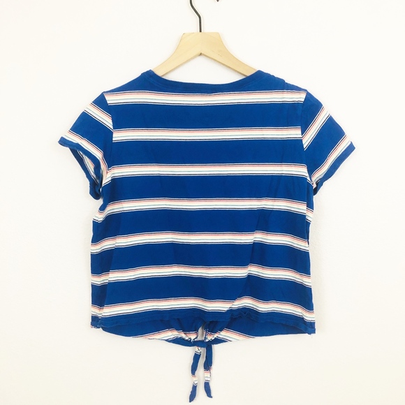 [American Eagle] Blue Rainbow Tie Bottom Tee Shirt - Picture 2 of 6